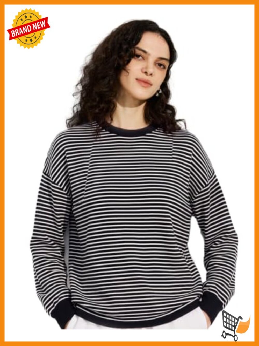 100% Superfine Merino Wool Striped Crew Neck Pullover Sweater